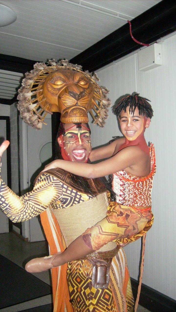 Mufasa in the Lion King with co-star
